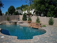 <b>Browne Granite Simtek Fence surrounding pool</b>